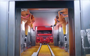 Роботизированная покрасочная камера для тяжелых грузовиков